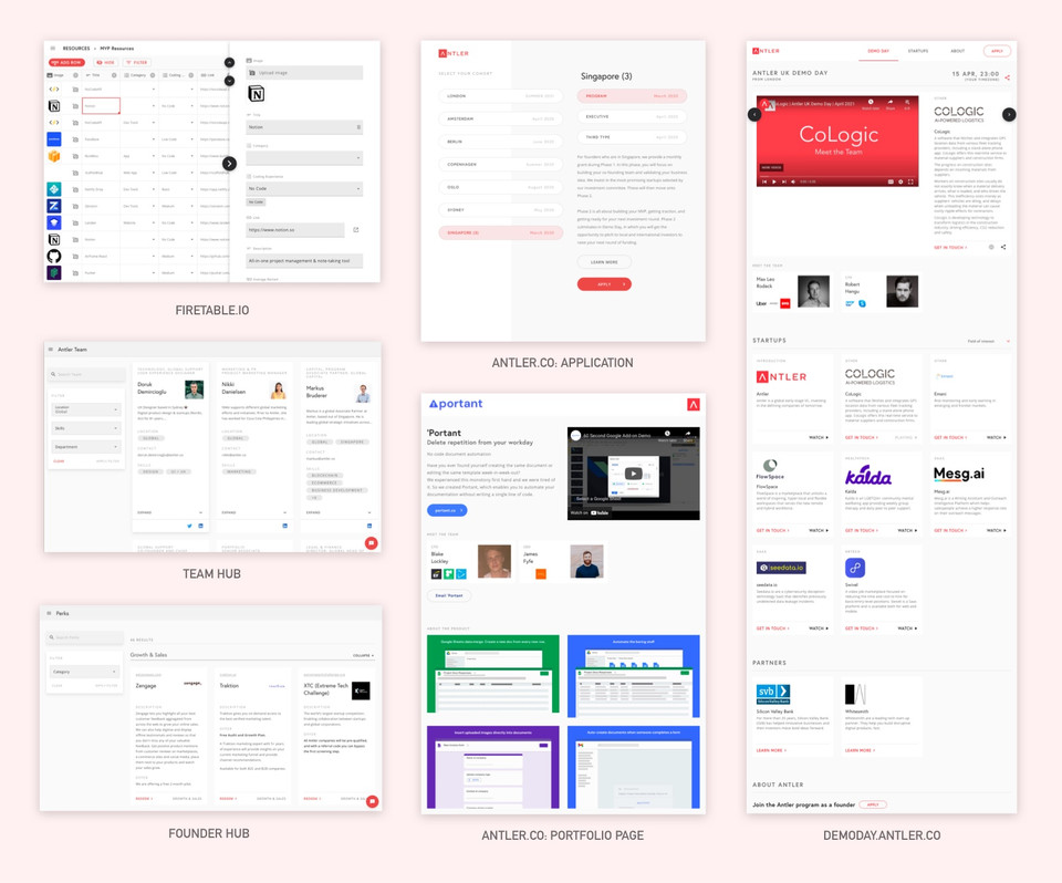 schematics of the platform, Firetable and users